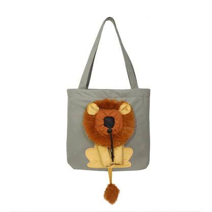 LionPaw Pet Carrier Overview: Features: With our lion design carrier, your little buddy can become a lovely lion and his/her head can be out of the bag to breathe fresh air. The circumference can be adjusted by buttons, and the maximum opening can be adju