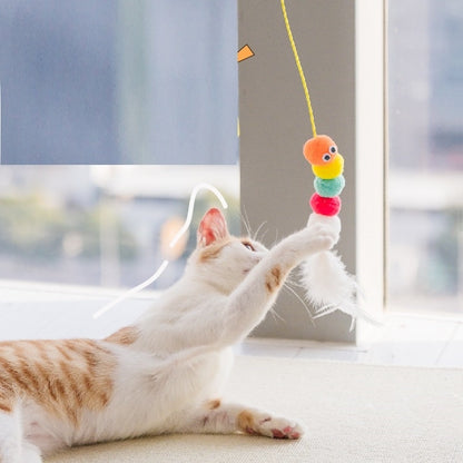 HangMouse™ Product information: Product name: Swing cat toy Specifications: about 2 meters in length Product material: feather, elastic rope, polyester ball, sticky hook, etc. Packing list: Funny cat stick*1 Cat Toys