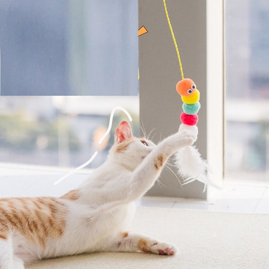 HangMouse™ Product information: Product name: Swing cat toy Specifications: about 2 meters in length Product material: feather, elastic rope, polyester ball, sticky hook, etc. Packing list: Funny cat stick*1 Cat Toys