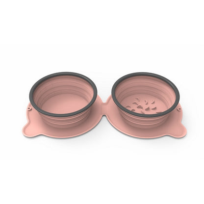 FurFold Pet Bowl Set Overview: 1. Foldable Dual Bowl: Collapsible dog bowls, that feed your pets with food & water at the same time, Portable with compact size, save your space when traveling, walking 2. High-Quality Material: Dog travel bowls are made of