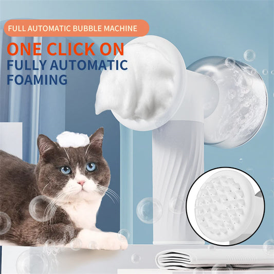 FoamPaws Electric Bath Brush Overview: MATERIAL: The dog bath brush is made of silicone, which has the advantages of high-temperature resistance, easy cleaning, and quick drying. Our pet bath brush gives you and your dog or cat a good interaction to massa