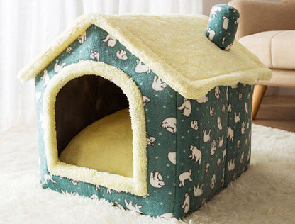 SnuggleHaus™ Enclosed Bed Overview: 1.Self-warming Fabric. Premium synthetic plush fur, a combination of comfortable and breathable, cozy, warm. 2.Durable Bottom. Can be placed in a balcony corridor or other places without worrying about sliding, providin