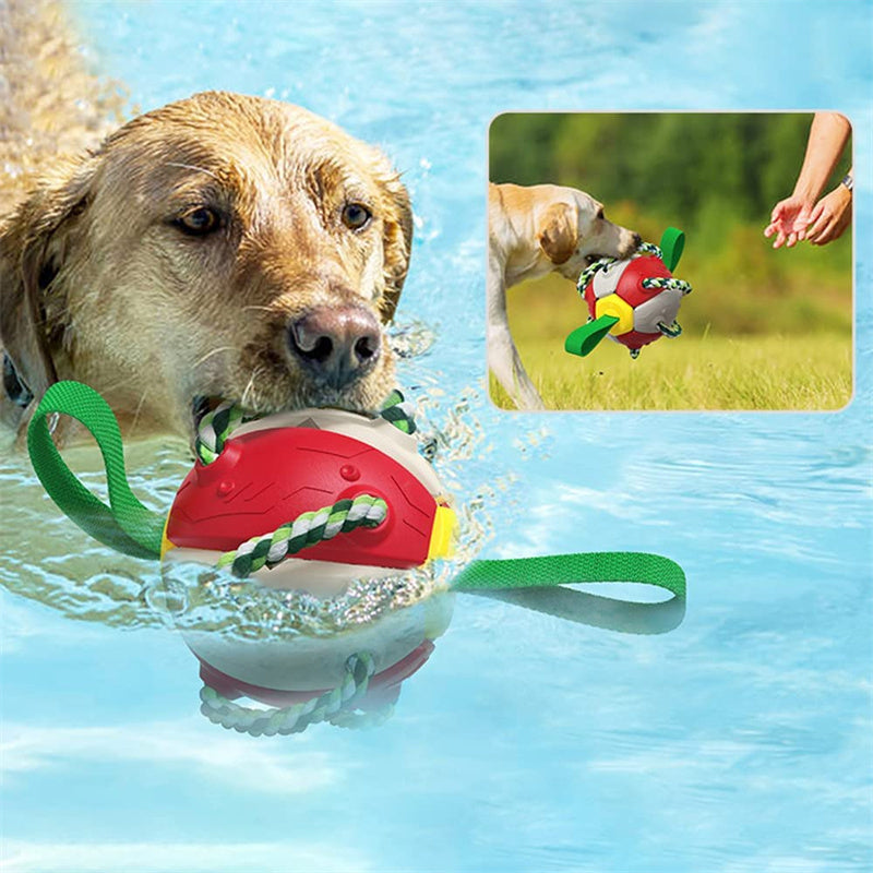 PawKick™ 2-in-1 Frisbee Ball Dog Toy – Bounce, Chew, Tug, and Play Anywhere! Take fetch and tug-of-war to the next level with this super creative transforming Frisbee Ball! Whether it’s flying high through the air or bouncing back into a sphere mid-flight