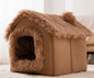 SnuggleHaus™ Enclosed Bed Overview: 1.Self-warming Fabric. Premium synthetic plush fur, a combination of comfortable and breathable, cozy, warm. 2.Durable Bottom. Can be placed in a balcony corridor or other places without worrying about sliding, providin
