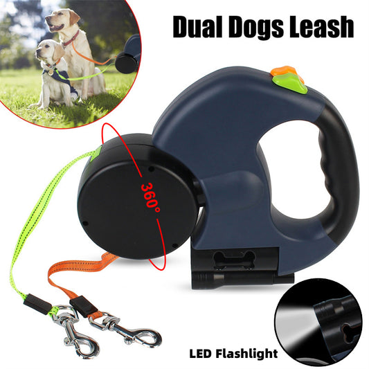 PawPair Overview: Made of high-quality plastic and nylon material, won't be destroyed by your dogs. The traction rope is automatic retractable, really convenient and stored easily. One-to-two automatic telescopic traction rope, easy to walk two dogs. With