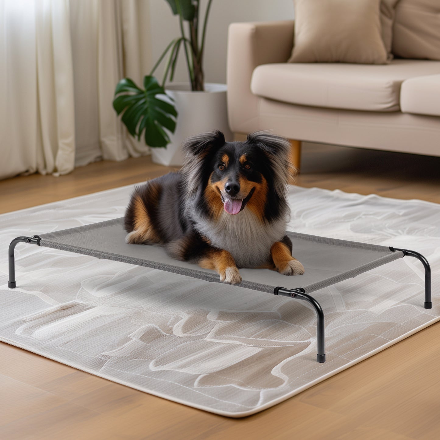 BreezeRest™ – Cooling Kennel for Small to Large Pets Introductions: Comfortable pet bed. Elevated Dog Bed lifts your doggy pal off wet, muddy grass to keep him clean and cool, especially on rainy or hot days as it can elevate pets more than 8 inches off t