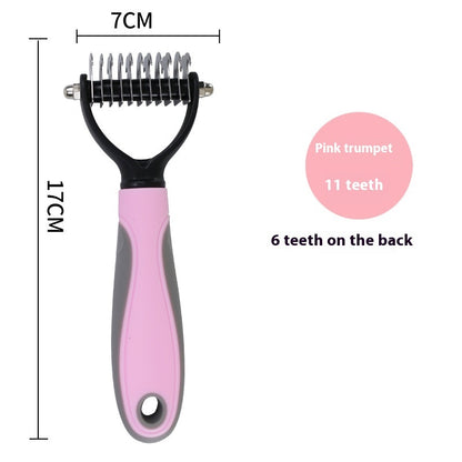 KnotAway™ Dual Pet Comb Product information: Specifications: Pink small size, pink large-sized, blue Small size small size, blue plus size, new style pink small size, new style pink pink large-sized, new blue color blue Small size small size, new blue col