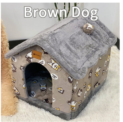 SnuggleHaus™ Enclosed Bed Overview: 1.Self-warming Fabric. Premium synthetic plush fur, a combination of comfortable and breathable, cozy, warm. 2.Durable Bottom. Can be placed in a balcony corridor or other places without worrying about sliding, providin