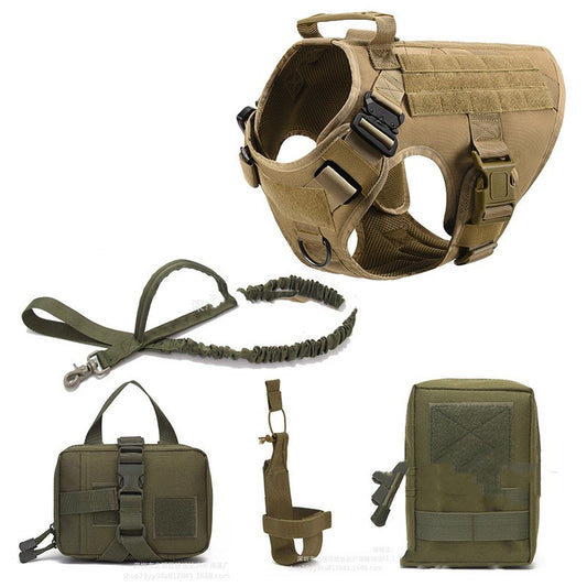 PawForce Vest & Leash Overview: 1. Military-standard Material: Two Metal Shoulder Buckles can bear great pulling force, ensuring your dog is safely harnessed during training, hunting, working, and any other occasion. 2. Practical Design For Versatile use:
