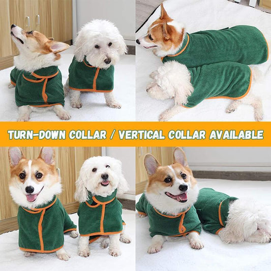 DryPaws™ Microfiber Bathrobe Overview: 1. Dog Bathrobe Towel, Dog Fast Drying Dog Drying Coat with Adjustable Chest Neck Strap, Super Absorbent Microfiber Material Pet Drying Moisture Absorbing Bathrobe with Hook and Loop 2. Healthy and skin-friendly mate