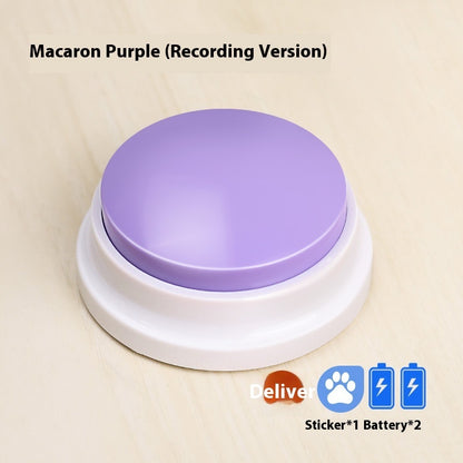 TalkPaws™ – Dog Communication Button with Voice Product information: Color: Recording model [macaron purple], recording model [macaron Gray], recording model [macaron pink], recording model [macaron yellow], recording model [macaron Green]], recording Mod