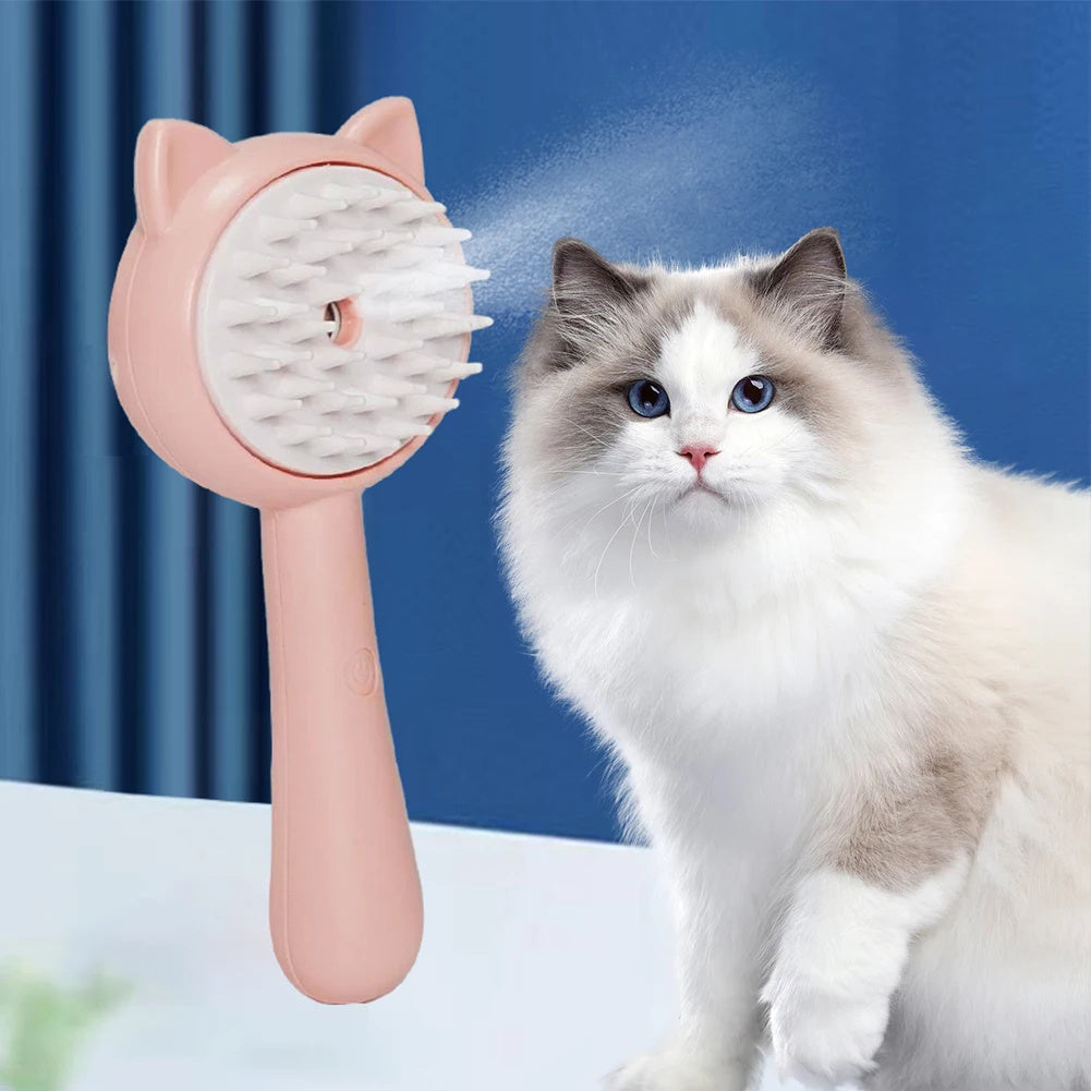 MistBrush – Rechargeable Self-Cleaning Pet Grooming Brush Overview: 1. Multi-Purpose Pet Grooming: The hair remover brush is a versatile pet grooming tool that offers multiple benefits. It effortlessly removes stray cat hair while providing a delightful m