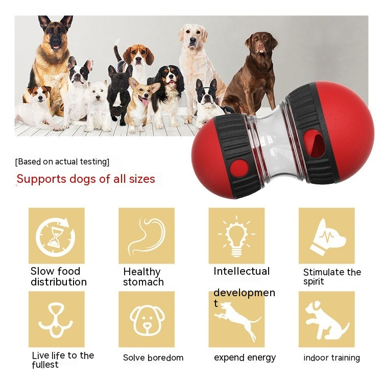 TreatTumbler Overview: DURABLE MATERIAL & THICKENED LARGE BARN - To ensure long-term use and pet health and safety, both ends of the dumbbell treat dispensing dog toy and dog treat dispenser toy are made of durable non-toxic nylon. And we thickened and en