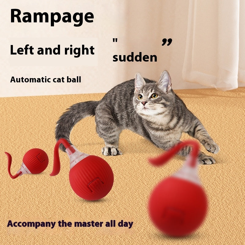 Interactive Cat Toy Ball Super Drive Cat Rolling Ball Overview: Strong driver - The cat toys could easily go across from ceramic tile, wooden, low rugs even high pile carpet, It rarely get stuck in corners, helping you entertain a high-energy cat for hour