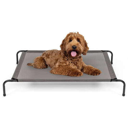 BreezeRest™ – Cooling Kennel for Small to Large Pets Introductions: Comfortable pet bed. Elevated Dog Bed lifts your doggy pal off wet, muddy grass to keep him clean and cool, especially on rainy or hot days as it can elevate pets more than 8 inches off t