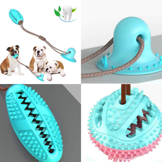 TugClean – Suction Cup Dog Toy with Chew & Toothbrush Ball Overview: Many dogs suffer from bad breath and periodontitis due to poor oral hygiene, but chew toy can rub off the tartar and make your dog's teeth healthier. It enhances the dog's enthusiasm, an