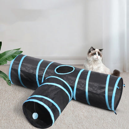 ClimbTunnel™ – Foldable Play Path for Curious Cats Product information: Product Name：Cat litter Material：Polyester Weight:360g Size (as above) :85X30X25CM Applicable objects: all kinds of cats Washing: hand wash [water rinse Function: Companionship / soot