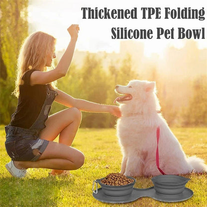PetFold Twin Bowl Collapsible Double Dog & Cat Bowl – Portable, Spill-Proof, Travel-Friendly Feed your furry companions with ease—anywhere, anytime. This foldable double bowl is the ultimate solution for pet parents on the go. Whether it’s a quick walk, a