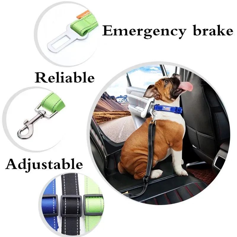 PawTether Dog Leash Product description: This product is a dog dog fixing belt / seat belt for cars, 2.5cm wide, the length of the fixing belt can be adjusted, and one end of the fixing belt can be fixed on the car seat belt. A collar that can hold the do