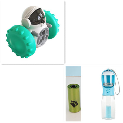 TreatRider Overview: New upgrade toy: intelligent robot tumbler design. Rolling balance system, no electric drive required, it will keep standing no matter how the dog pushes it. Dogs can be rewarded by constantly pushing it, greatly extending pet eating