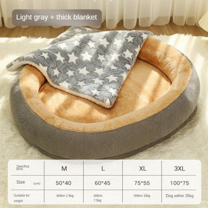WarmiePaws™ Cozy Bed Product Details: Material: Cotton Product Category: Bed Specifications: M [size 50*40cm] (recommended for pets within 5 catties), L [size 60*45cm] (recommended for pets within 15 catties), XL [size 75*55cm] (recommended for pets withi
