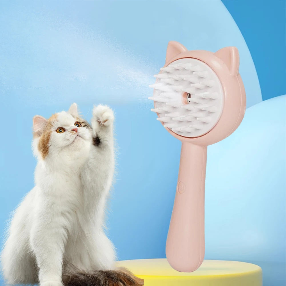 MistBrush – Rechargeable Self-Cleaning Pet Grooming Brush Overview: 1. Multi-Purpose Pet Grooming: The hair remover brush is a versatile pet grooming tool that offers multiple benefits. It effortlessly removes stray cat hair while providing a delightful m