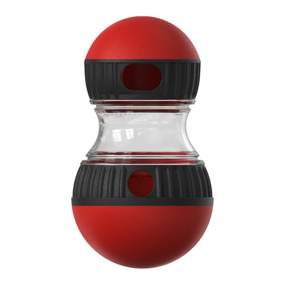 TreatTumbler Overview: DURABLE MATERIAL & THICKENED LARGE BARN - To ensure long-term use and pet health and safety, both ends of the dumbbell treat dispensing dog toy and dog treat dispenser toy are made of durable non-toxic nylon. And we thickened and en