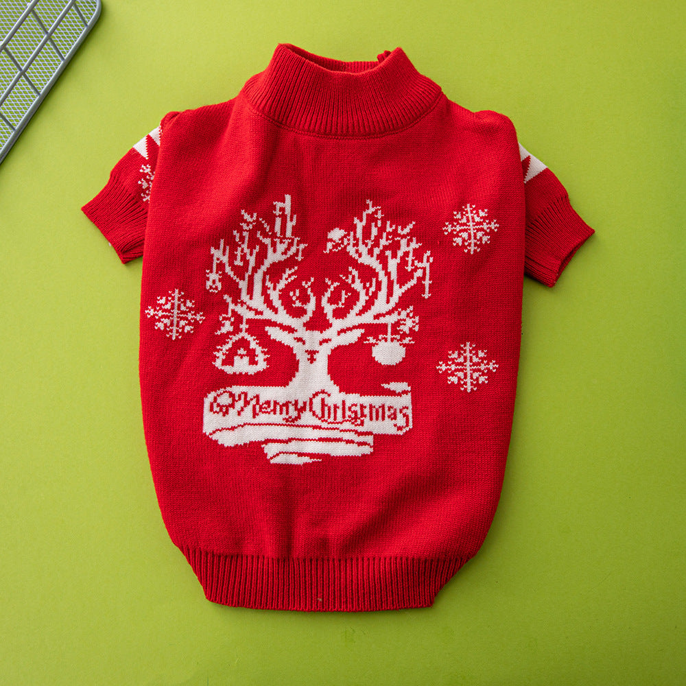 Christmas Dog Sweater – Tree & Reindeer Holiday Design Product information : Material: knitted wool Product Category: Sweater Style: Europe and America Color : Elk, Christmas tree Size Information: Size: XS,S,M,L,XL,XXL Packing list: Pet sweater*1 Pet Swe