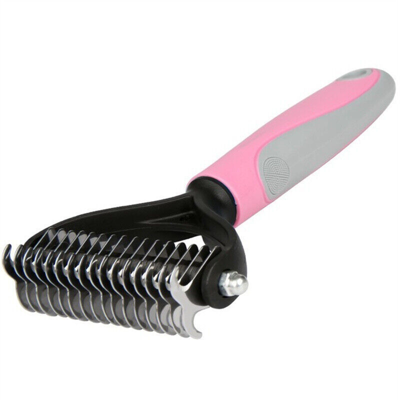 DualFur™ – 2-Sided Deshedding & Dematting Pet Comb Product Details： Dual-Sided Design: Start with 9 teeth side for stubborn mats and tangles and finish with 17 teeth side for thinning and de-shedding. Achieve faster and more professional de-matting and gr