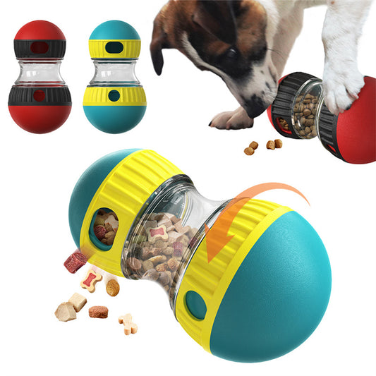 TreatTumbler Overview: DURABLE MATERIAL & THICKENED LARGE BARN - To ensure long-term use and pet health and safety, both ends of the dumbbell treat dispensing dog toy and dog treat dispenser toy are made of durable non-toxic nylon. And we thickened and en