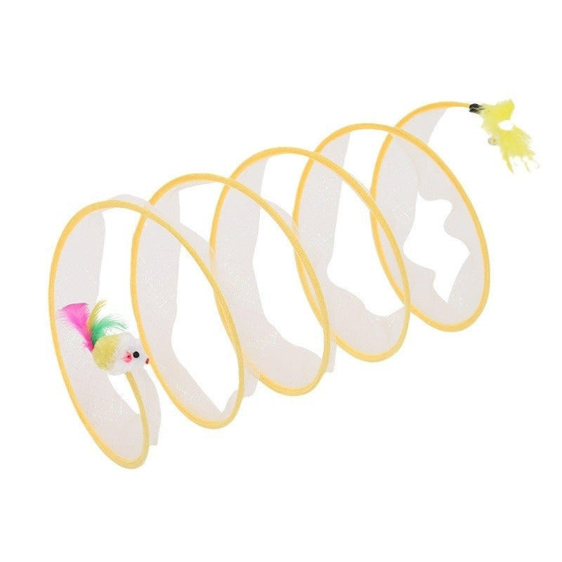 S-Tunnel – Foldable Outdoor Play Tunnel for Cats Overview: Elastic collapsible cat tunnel - Cats can be free to travel through it, both sides with the cat's favorite mice and feathers, respectively, can give your cat to this toy more love. Not only is it