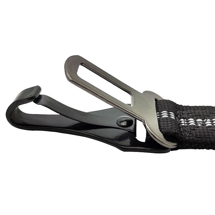 SteadyStride Pet Leash Product information: Name: Elastic Adjustable Pet Seat Belt Material: polyester + zinc alloy Specifications: Minimum size 70cm, maximum stretchable length 125cm Weight: net weight 185g, Mao Zhong 188g (safety belt + simple packaging