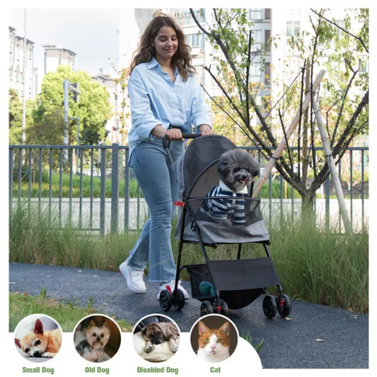 PetTrek Compact Stroller Foldable Pet Stroller with Canopy & Storage Basket Effortless Walks with Comfort, Style, and Safety Overview Make outings more enjoyable for both you and your pet with this lightweight, foldable pet stroller—perfect for small dogs