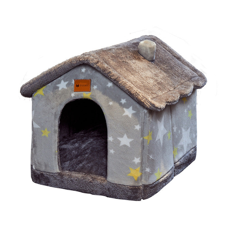SnuggleHaus™ Enclosed Bed Overview: 1.Self-warming Fabric. Premium synthetic plush fur, a combination of comfortable and breathable, cozy, warm. 2.Durable Bottom. Can be placed in a balcony corridor or other places without worrying about sliding, providin
