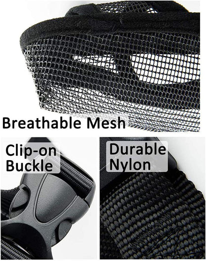 Anti-Bite Mask Dimensions Description Size Mouth circumference/CM Head circumference/CM Reference weight/KG XXS 10~ 13 23~ 27 3 to 5.5 XS 14~ 17 27~ 32 6~ 8.5 S 18~ 21 32~ 36 9~ 12.5 M 22~ 25 36~ 41 13~ 17.5 L 26~ 29 42~ 47 18~ 29 XL 29~ 33 48~ 56 34.5~ 4