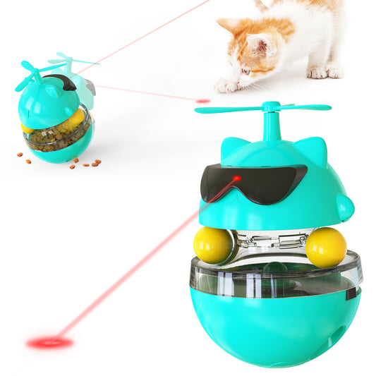SpinBeam™ Product information: material: plastic Product Category: Tumbler Laser Cat Toy Weight: 563g Color: American blue, lake blue, yellow, green, pink Charging method: USB Dimensions: length 100mm, width 100mm, height 155mm, Packing list: Cat toy*1 La