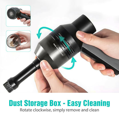 TechSweep™ Feature: High Power & Strong Suction: The desk vacuum cleaner adopts an advanced brush-less axial flow copper DC motor with thick copper wire, the high sensitivity rotating shaft, stronger suction, and electric air duster are ensured. What’s mo