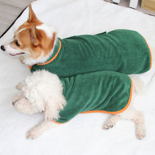DryPaws™ Microfiber Bathrobe Overview: 1. Dog Bathrobe Towel, Dog Fast Drying Dog Drying Coat with Adjustable Chest Neck Strap, Super Absorbent Microfiber Material Pet Drying Moisture Absorbing Bathrobe with Hook and Loop 2. Healthy and skin-friendly mate