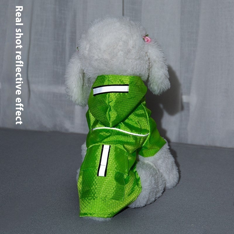 GlowPaws™ All-Weather Raincoat Product information: Color: Rose red Velcro, green Velcro, blue Velcro, red Velcro, orange Velcro, Blue Buckle Size: S ,M, L, XL Material: Polyester Style: Casual Category: pet clothing Packing list: Dog clothes *1 Product I