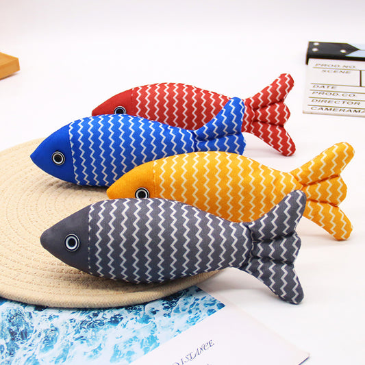Interactive Catnip Fish – Teething & Play Pillow for Kittens Cozy Companion: Our catnip fish kicker toys are all made of soft plush material and baby-level cotton, soft and comfortable enough for your feline friends to snuggle and chew. Organic Catnip Fil
