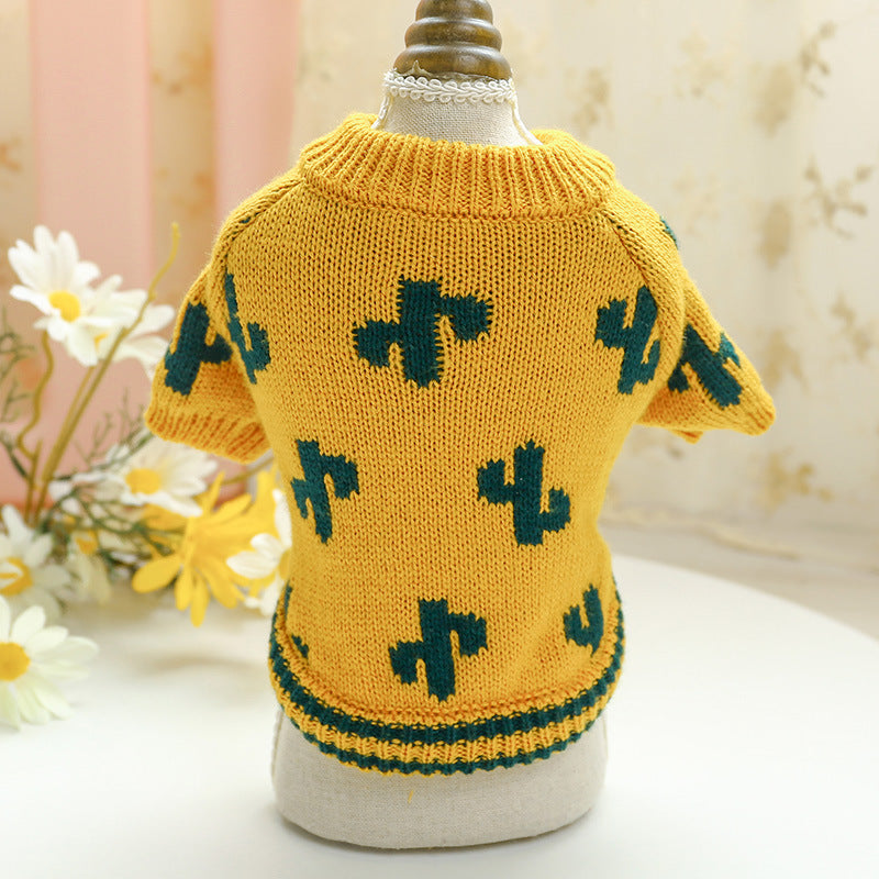 Cute Pet Sweater – Hollow Knit with Bow for Small Dogs & Cats Overview: 1. Winter Essential: This dog sweater is made of warm and comfortable knitted fabric, brings the warmth to your pet, no longer afraid of cold. 2. Popular Pattern: Designed with lattic