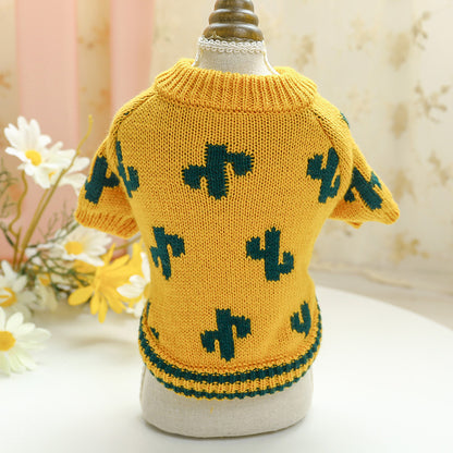 Cute Pet Sweater – Hollow Knit with Bow for Small Dogs & Cats Overview: 1. Winter Essential: This dog sweater is made of warm and comfortable knitted fabric, brings the warmth to your pet, no longer afraid of cold. 2. Popular Pattern: Designed with lattic