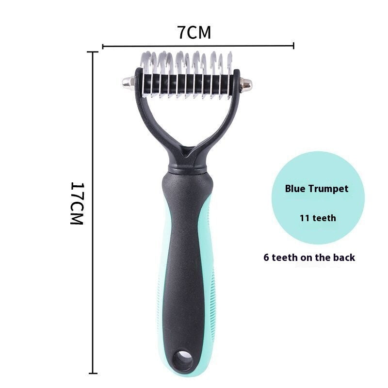 KnotAway™ Dual Pet Comb Product information: Specifications: Pink small size, pink large-sized, blue Small size small size, blue plus size, new style pink small size, new style pink pink large-sized, new blue color blue Small size small size, new blue col