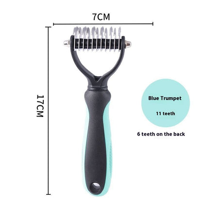 KnotAway™ Dual Pet Comb Product information: Specifications: Pink small size, pink large-sized, blue Small size small size, blue plus size, new style pink small size, new style pink pink large-sized, new blue color blue Small size small size, new blue col