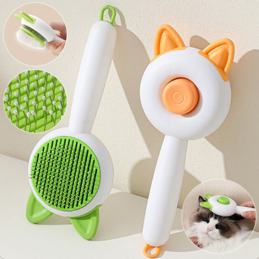 Self-Cleaning Pet Grooming Brush Overview: Keep Your Pets Looking Their Best — Without the Mess! Make grooming time effortless and enjoyable for both you and your furry friend. This self-cleaning pet grooming brush gently removes loose hair, tangles, and