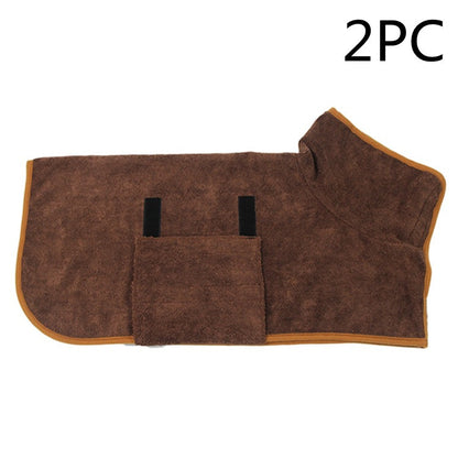 DryPaws™ Microfiber Bathrobe Overview: 1. Dog Bathrobe Towel, Dog Fast Drying Dog Drying Coat with Adjustable Chest Neck Strap, Super Absorbent Microfiber Material Pet Drying Moisture Absorbing Bathrobe with Hook and Loop 2. Healthy and skin-friendly mate