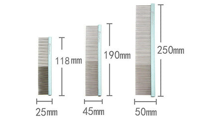 Colorful Stainless Steel Pet Grooming Comb Give Your Pets a Spa-Quality Groom at Home Upgrade your pet’s grooming routine with this vibrant stainless steel comb — expertly designed to remove loose hair, tangles, and dirt while being gentle on your furry f