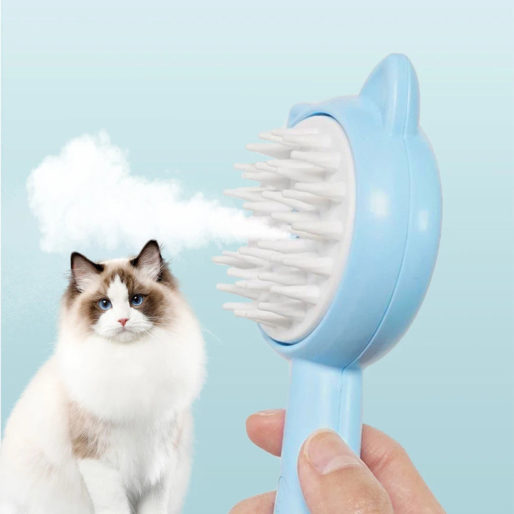 MistBrush – Rechargeable Self-Cleaning Pet Grooming Brush Overview: 1. Multi-Purpose Pet Grooming: The hair remover brush is a versatile pet grooming tool that offers multiple benefits. It effortlessly removes stray cat hair while providing a delightful m
