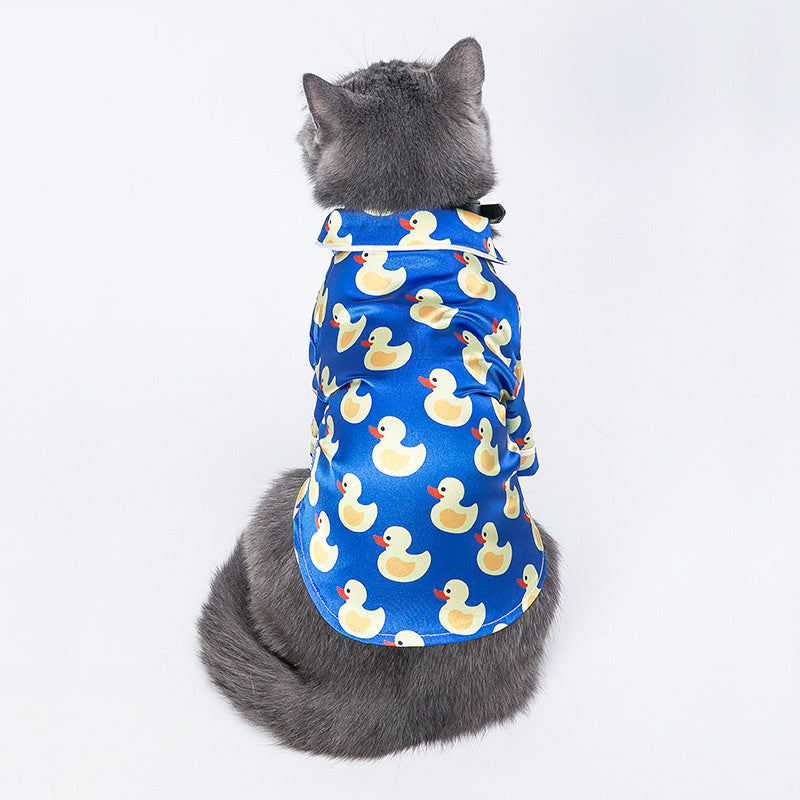 Seasonal Pet Apparel Product information: Material: Polyester Product Category: Clothes style: Casual Item No.: MK20 Duck Home Wear Applicable gender: general Color: blue Size Information: Size: XS code, S code, M code, L code, XL code, XXL code, XXXL cod