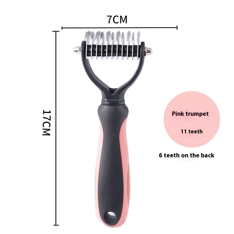 KnotAway™ Dual Pet Comb Product information: Specifications: Pink small size, pink large-sized, blue Small size small size, blue plus size, new style pink small size, new style pink pink large-sized, new blue color blue Small size small size, new blue col